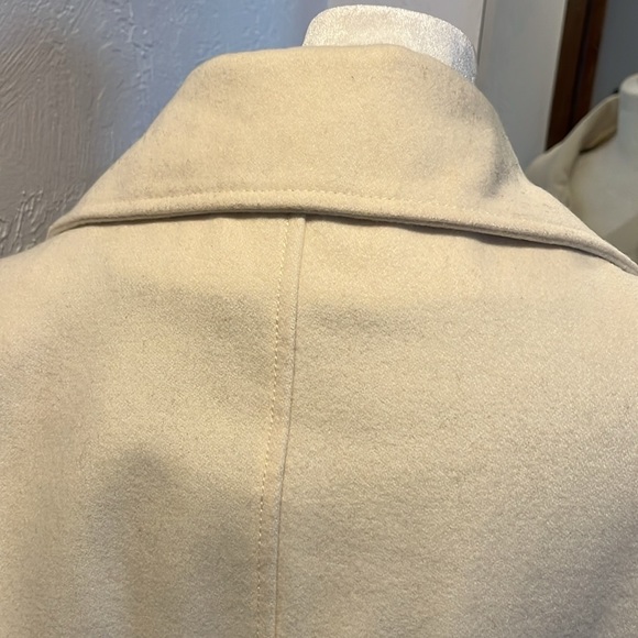 Black Rivet Double-breasted Cream Wool Blend Coat Sz S - Picture 7 of 14